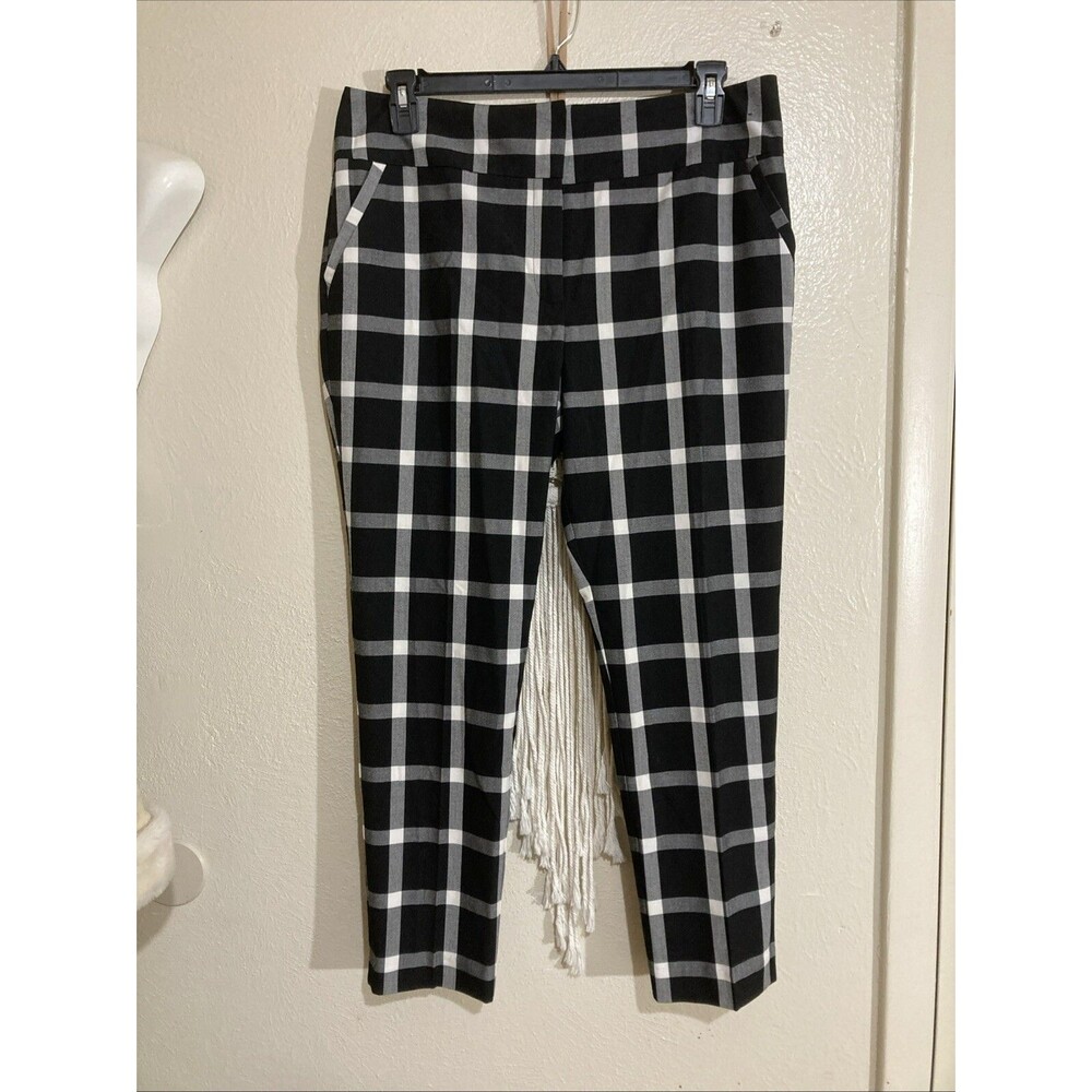 New York and Co Size 14 pants Windowpane Check Straight Leg Comfortable